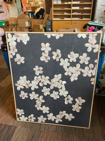 30" x 36" Ditsy Floral Framed Canvas Natural