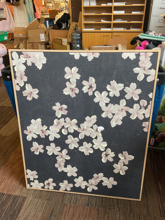 30" x 36" Ditsy Floral Framed Canvas Natural