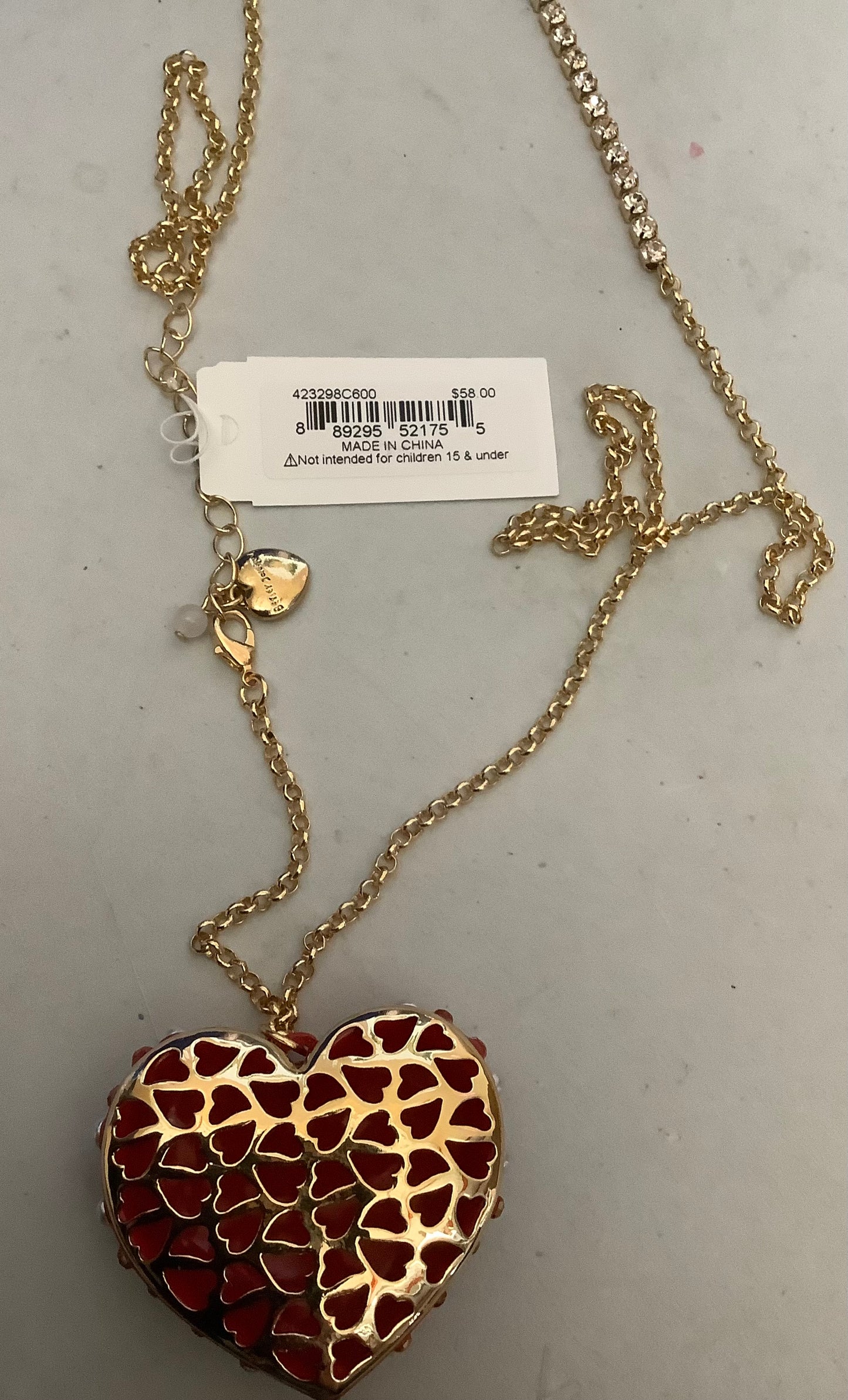 Betset Johnson Heart Pendant Necklace