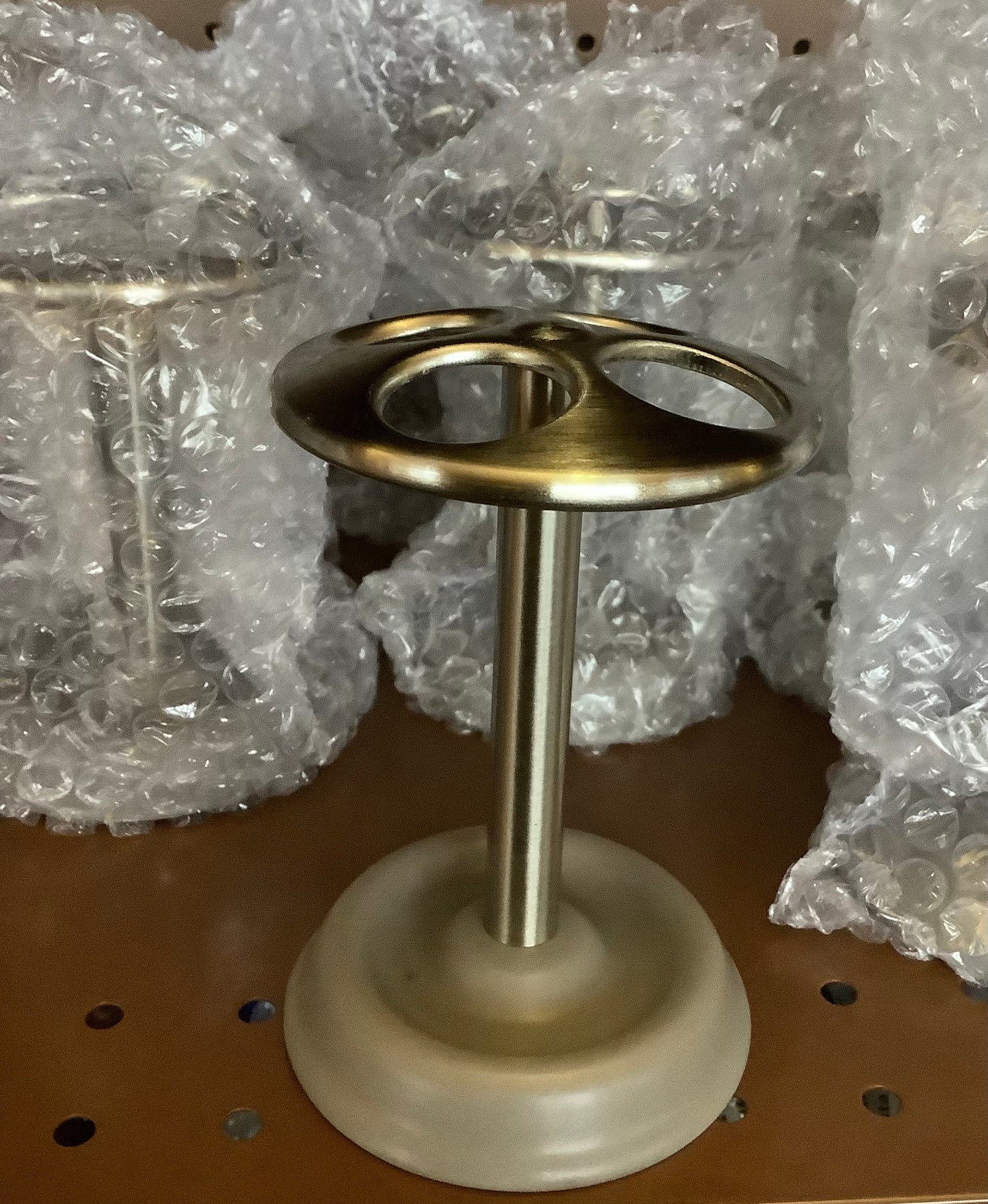 Toothbrush Stand Matte-Ceramic & Steel Bathroom Organizer, Holds Multiple Brushes