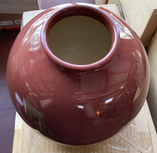 (Clearance) FINAL SALE Round Vase-Maroon