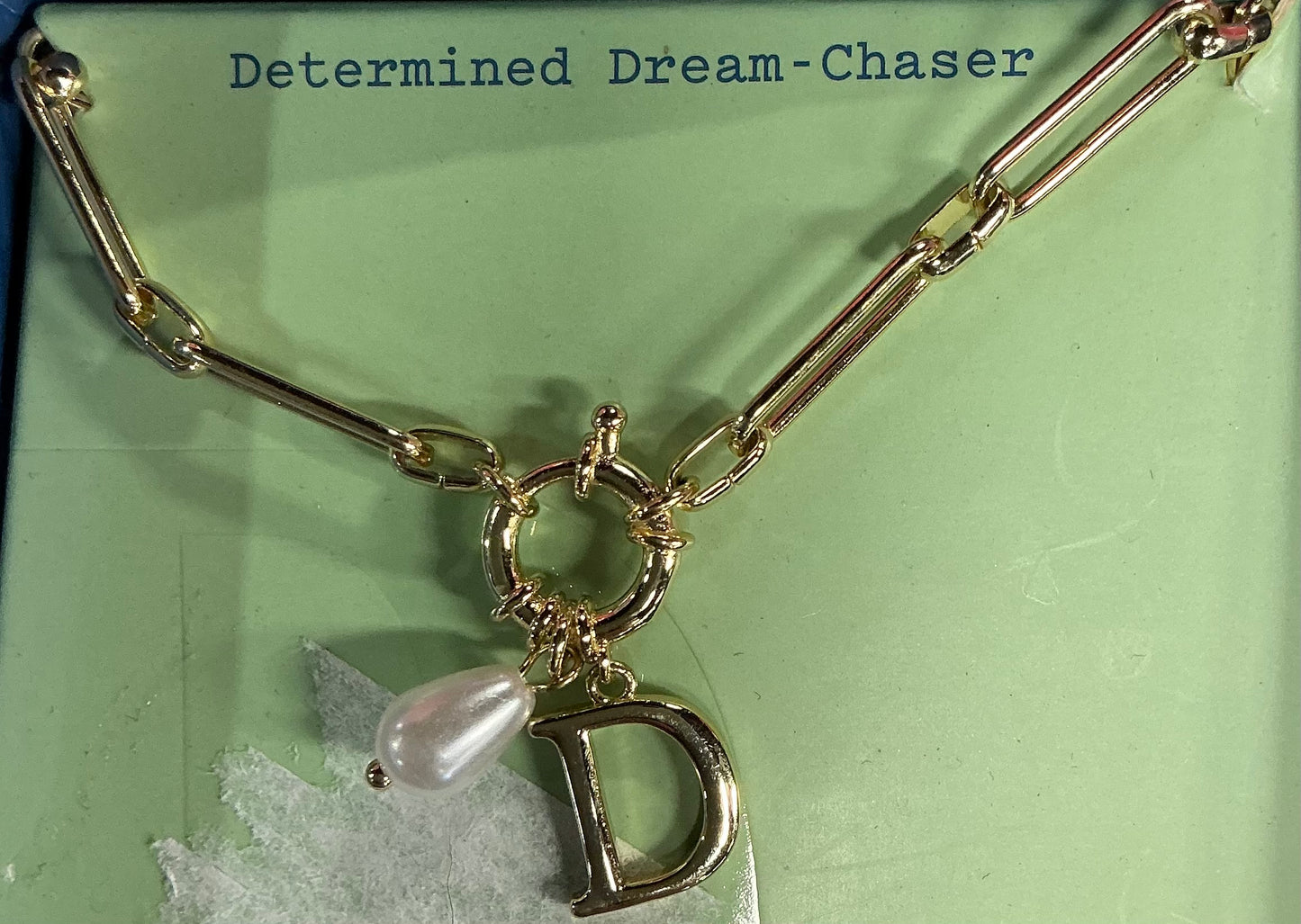 Gold Initial Necklace (AND) - Damaged Packaging (See Pictures)