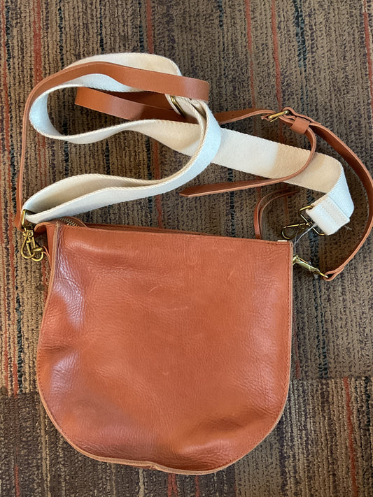 “U”shaped leather bag-brown/Tan