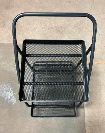 Metal Mesh Rolling Bar Outdoor Serving Cart - Black - Out of Box - FOR PICKUP ONLY
