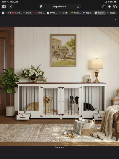 THRIFTY 70 - Large Dog Crate And Divider - Open Box - USED/DAMAGED, MISSING BARS (See Pictures)- FINAL SALE- NO RETURNS - AS IS