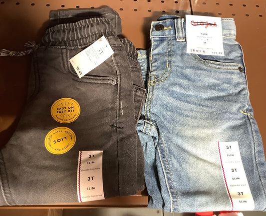 2-Pack Toddler Size 3T Adjustable & Drawstring Pants