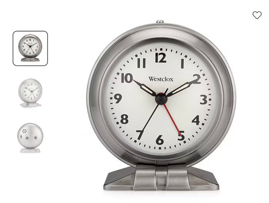 Westclox Silver Metal Alarm Clock - Out of Box