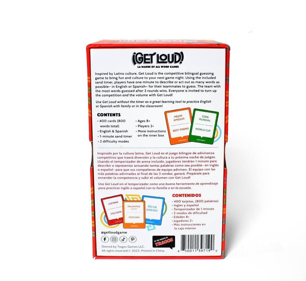 Tragos Games Get Loud Bilingual Game