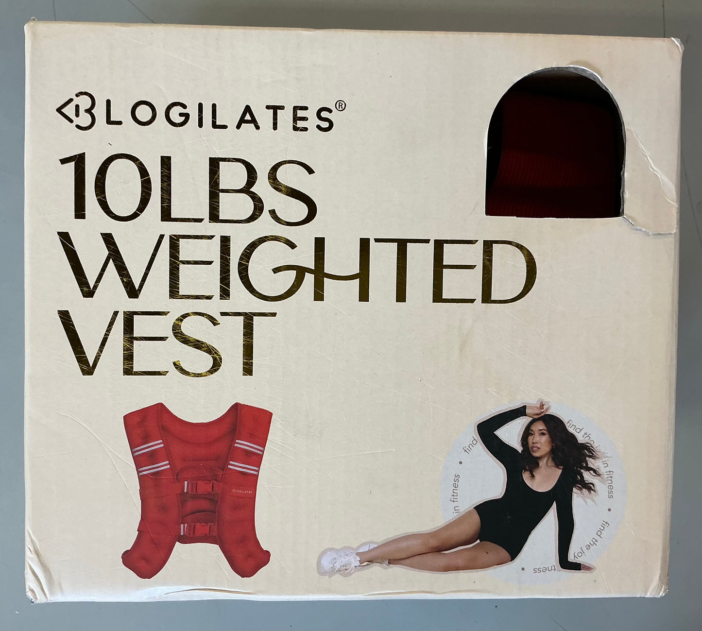 Blogilates 10 Pound Weighted Vest - Red - Open Box