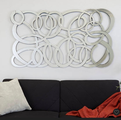 35"X64" Glass Geometric Room Wall
Mirror Silver