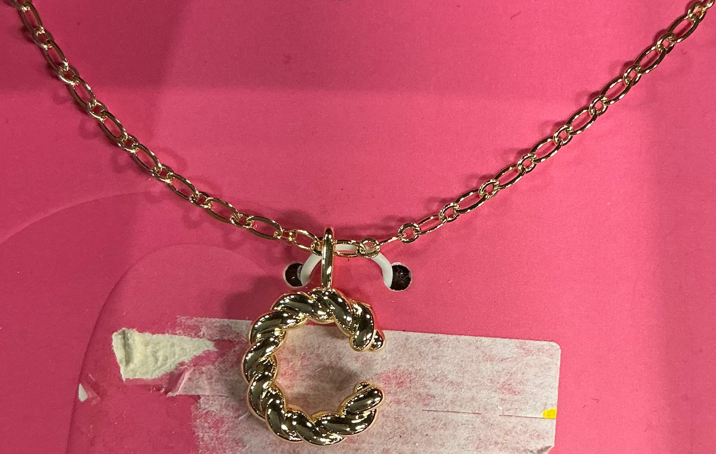 Gold Initial Necklace (AND) - Damaged Packaging (See Pictures)