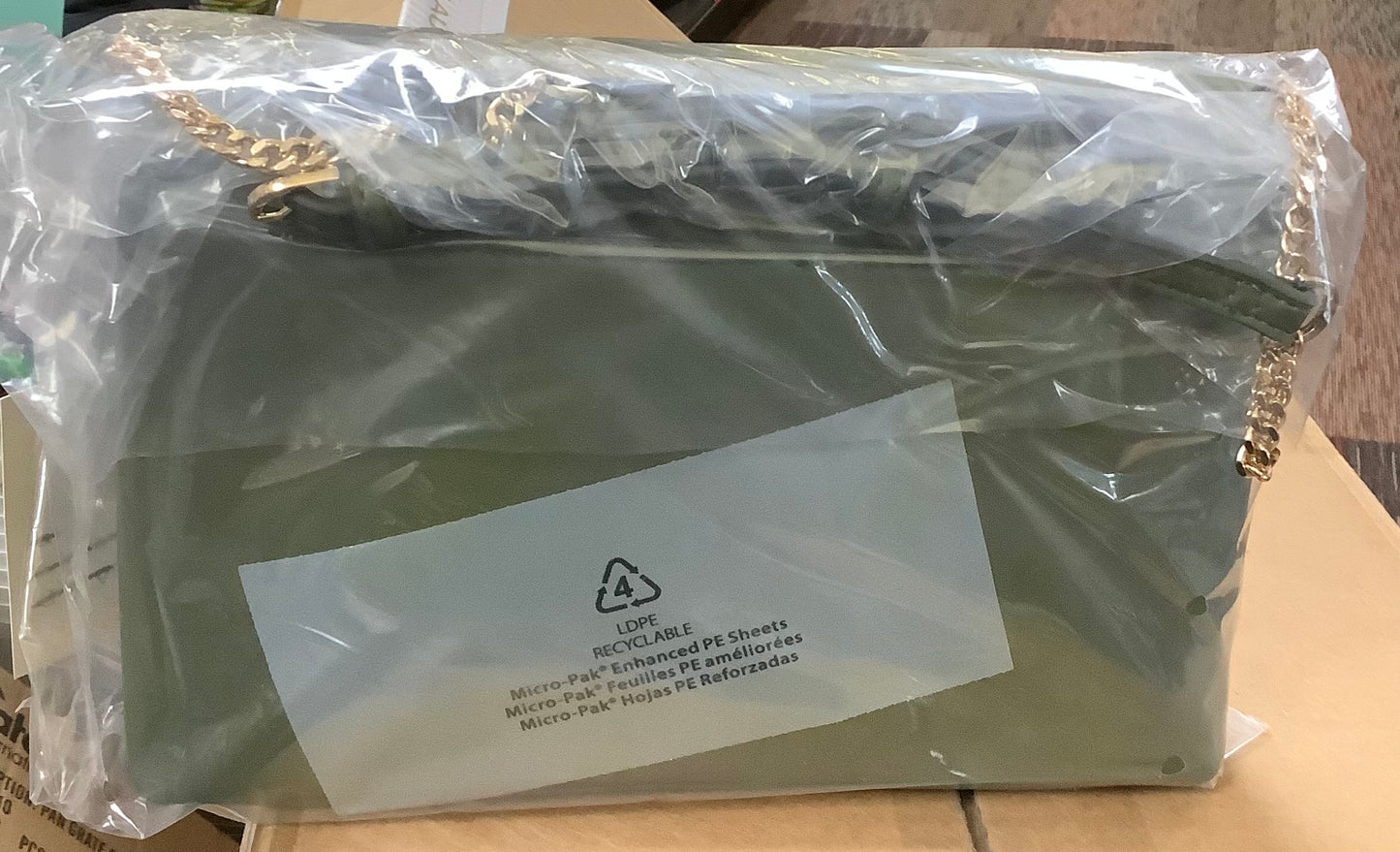 Army Green Purse Gold Chain Strap