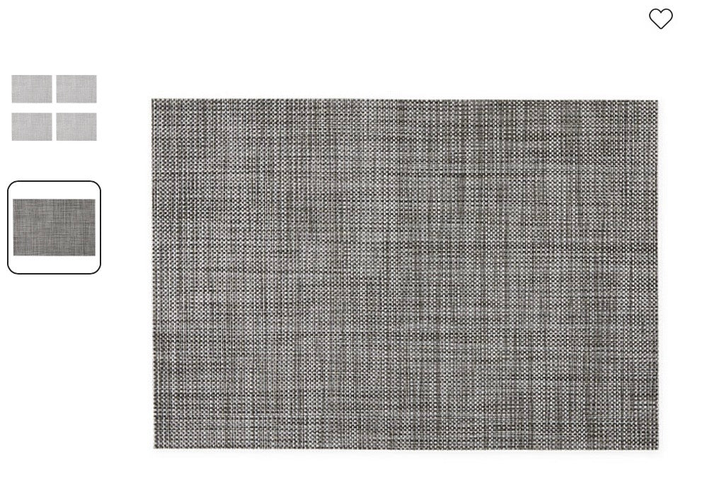 Homewear Maryln Vinyl Placemat - Set of 4 (13”X19”)- Black