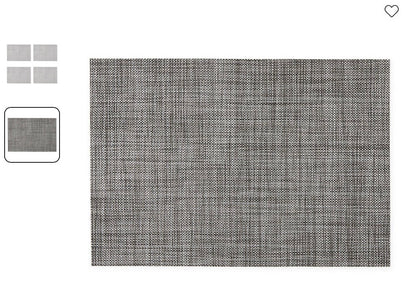 Homewear Maryln Vinyl Placemat - Set of 4 (13”X19”)- Black