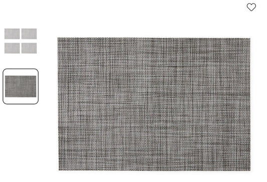 Homewear Maryln Vinyl Placemat - Set of 4 (13”X19”)- Black