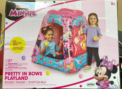 Disney Junior's Minnie Pretty in Bows Inflatable Playland Ball
Pit with 20 Soft Flex Balls