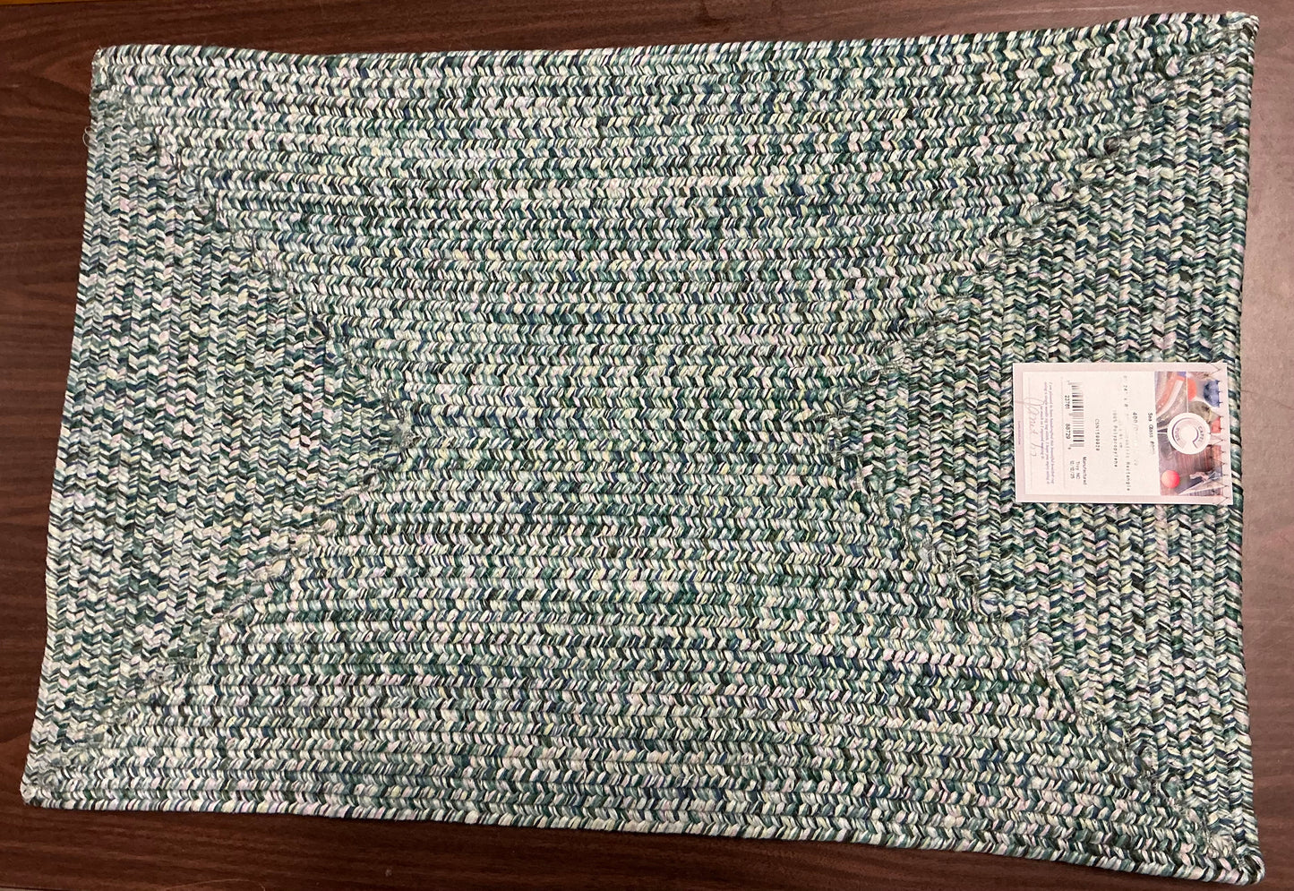 Capel Inc. Sea Pottery Concentric Braided Rectangular Rugs - Sea Glass - 2’x3’