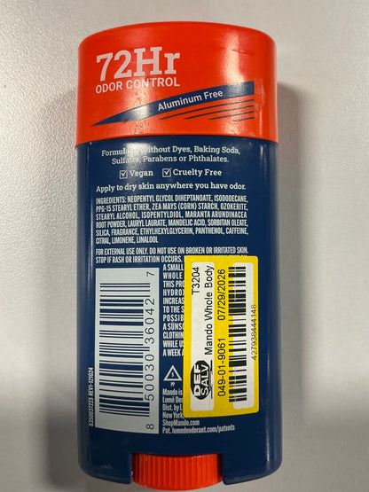 Mando Solid Pro Sport Deodorant - 2.6oz - Damaged Packaging (see pictures)