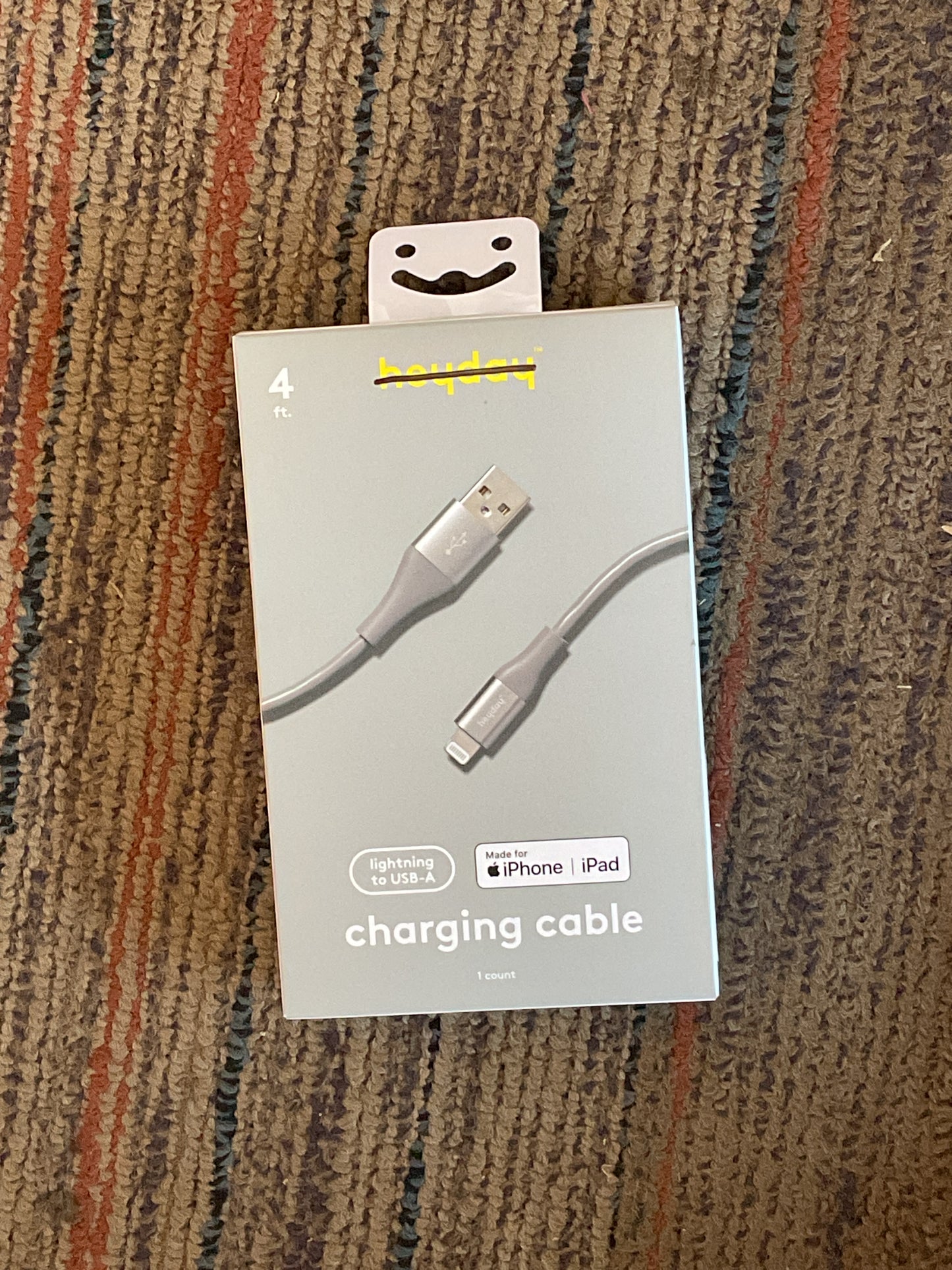 Lightning to USB-A Charging Cable-4ft- Gray