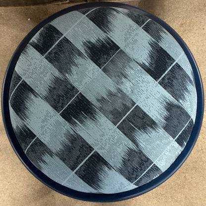 Metal Round Travel Accent Patio Stool - Navy Blue - Minor Cosmetic Damage (see pictures) - FOR PICKUP ONLY