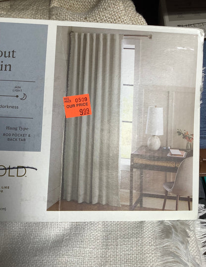 (Clearance) FINAL SALE 84” BLACKOUT CURTAIN 1-PANEL- NATURAL RAW EDGE