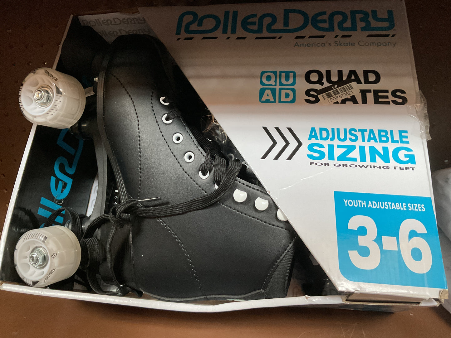 Roller Derby Youth Adjustable Roller Skates - Black 3-6