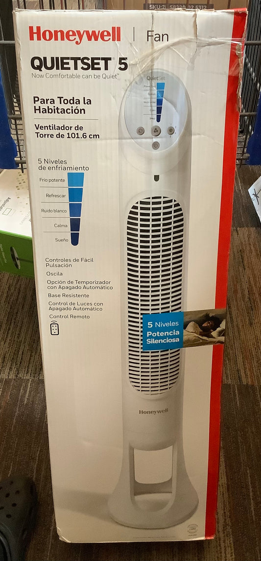 Honeywell QuietSet 5 Speed Oscillating Tower Fan White
HYF260W: Standing Floor Fan, Quiet Cooling, Programmable Timer