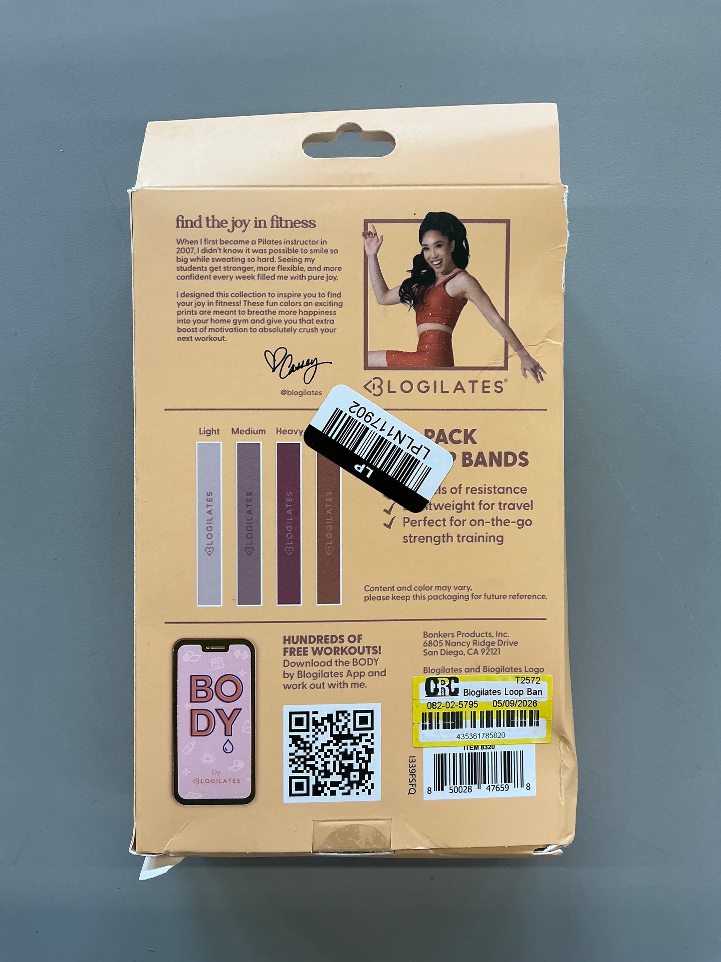 Blogilates Loop Bands - 4pk: Latex Resistance for Legs & Arms - Damaged Box (see pictures)