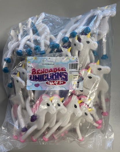 Bendable Unicorns, Set of 24 Party Favors