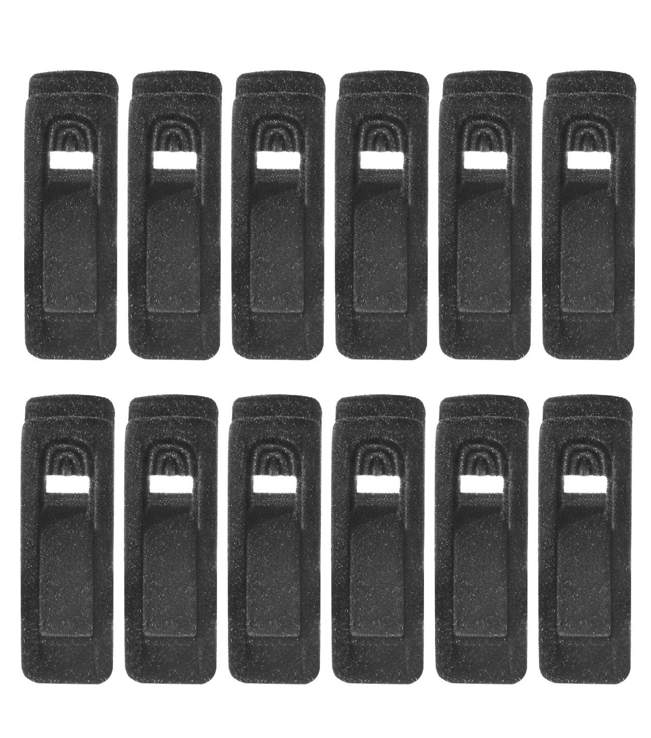 Whitmor Spacemaker Hanger Clips - Black - Set of 12 - Non Slip