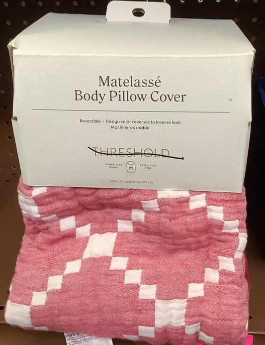 Body Pillow Cover Reversible Matelasse Red Lattice