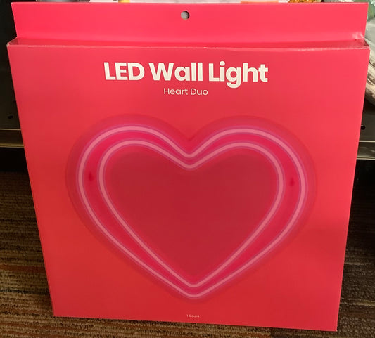GEMS Heart Duo Novelty Neon Wall Light - : LED Battery-Powered Decor