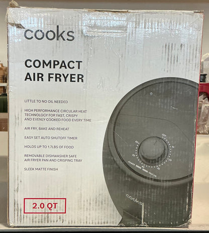 THRIFTY 70 - “Cooks Compact Air Fryer, 2 quarts” - Open Box - USED (See Pictures)- FINAL SALE- NO RETURNS - AS IS