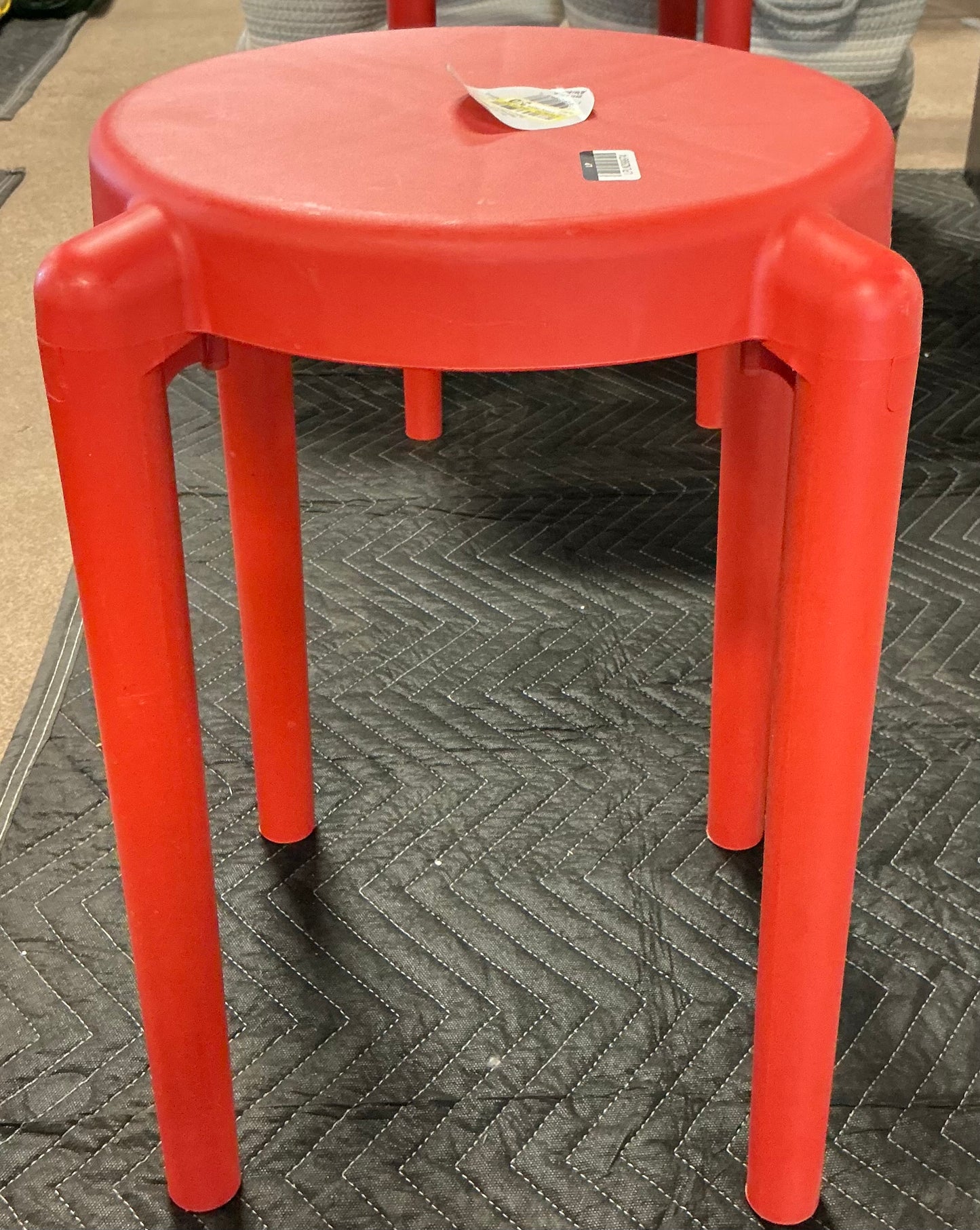 Round Accent Patio End Table - Red - Minor Cosmetic Damage (see pictures) - FOR PICKUP ONLY