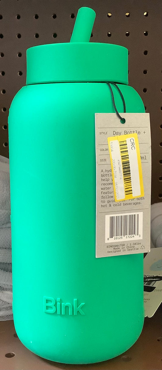 Bink 27oz Day Water Bottle Straw Cap Emerald