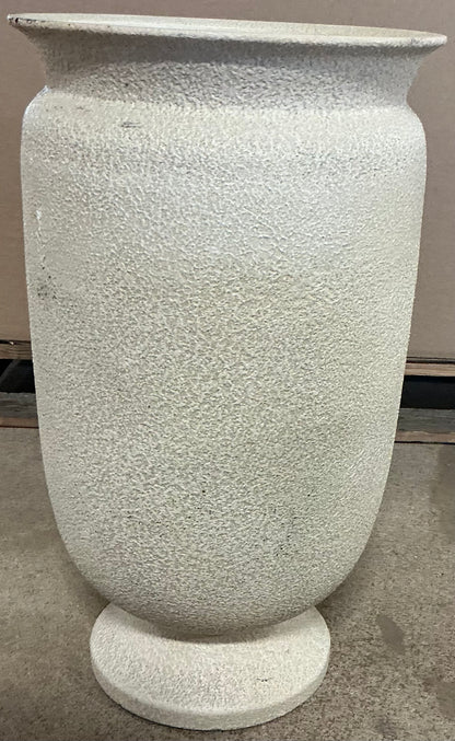 Large Plastic Outdoor Planter Pot - Cream - 12"x12" - Minor Cosmetic Damage - Some cracks on planter opening (see pictures) - FOR PICKUP ONLY