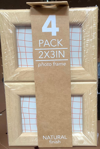 Harbortown 4pk 2"x3" Soft Linear Profile Mini Picture
Frames Natural