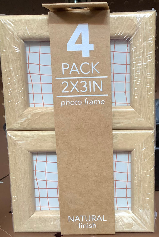 Harbortown 4pk 2"x3" Soft Linear Profile Mini Picture
Frames Natural