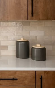 Project 62 - 125oz Stoneware Tilley Food Storage Canister - NO LID - MINOR COSMETIC DAMAGE (see pictures ) - Charcoal Gray - THRESHOLD - FOR PICKUP ONLY