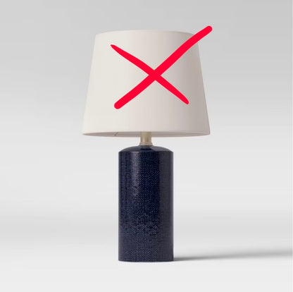 Small Linen Lamp - Blue - Threshold™: Drum Style for Home Office, No Assembly Required - Missing Shade - Out of Box (see pictures) - FOR PICKUP ONLY