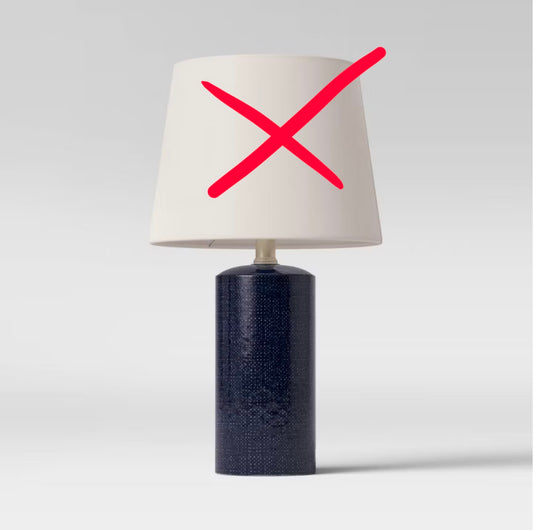 Small Linen Lamp - Blue - Threshold™: Drum Style for Home Office, No Assembly Required - Missing Shade - Out of Box (see pictures) - FOR PICKUP ONLY