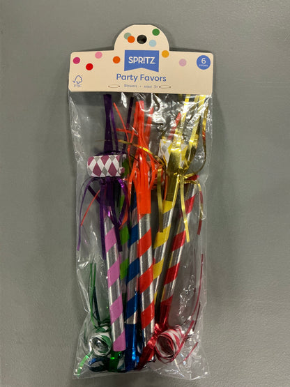 Shark Party Bundle (includes 6 Shark Balloons, 6 Shark Surprise Boxes, 2 packs of Party Favor Blowers (6 count each) and 1 “Happy Birthday” Banner)