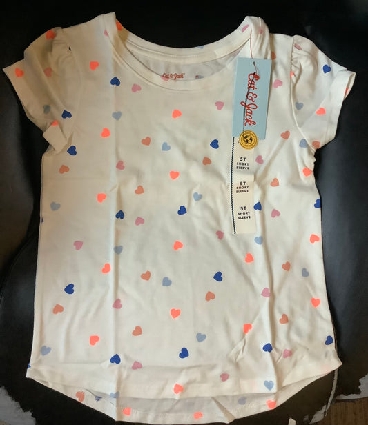 TODDLERS SIZE 5T SHORT SLEEVE HEART T-SHIRT