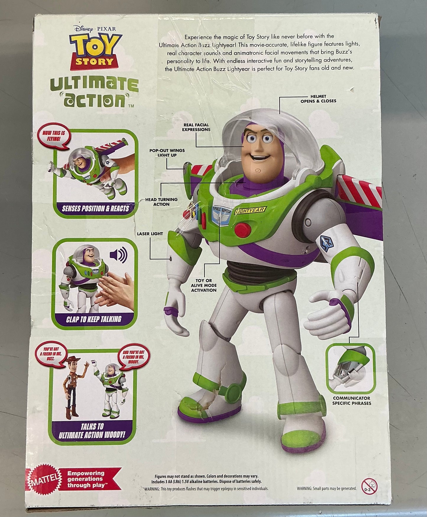 Disney and Pixar Toy Story Ultimate Action Buzz Lightyear Figure with Animated Mode 12" - Open Box