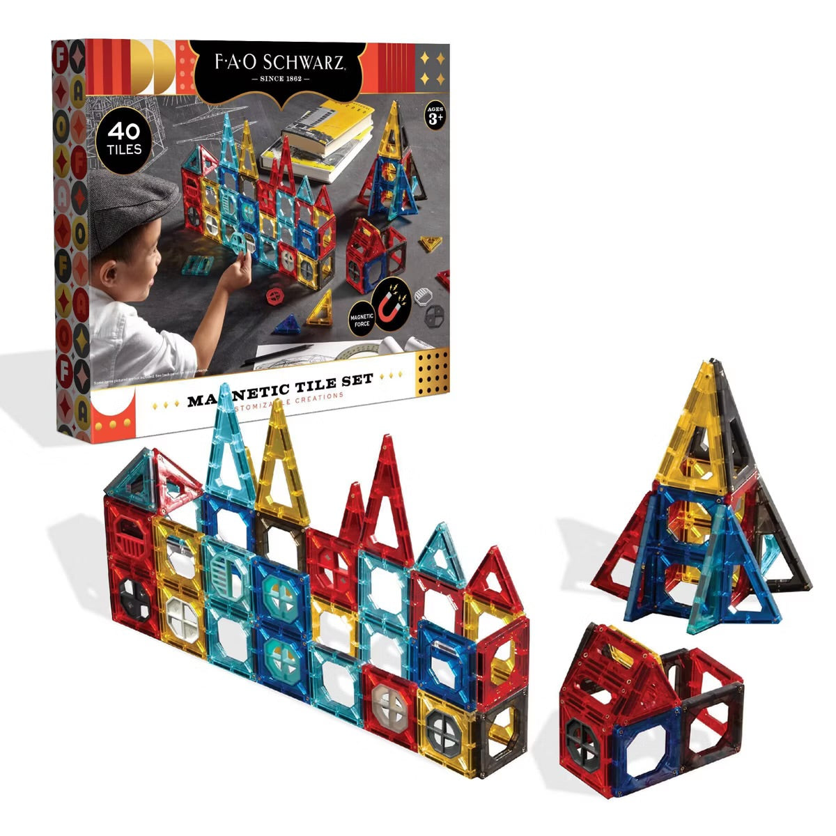 FAO Schwarz Magnetic Tile Set - 40pc