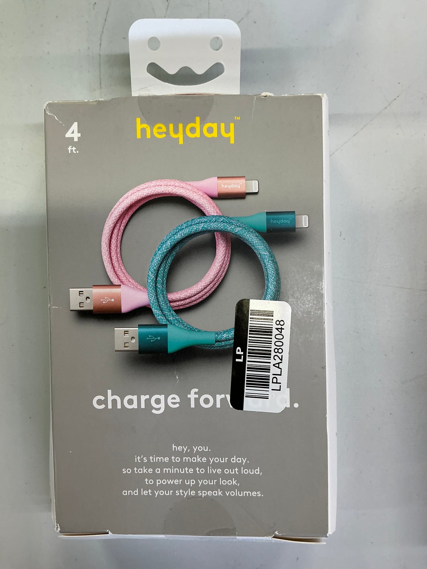 4ft USB-A to USB-Lightning Cable 2pk - Bright Lilac/Turquoise - OPEN BOX (see pictures)