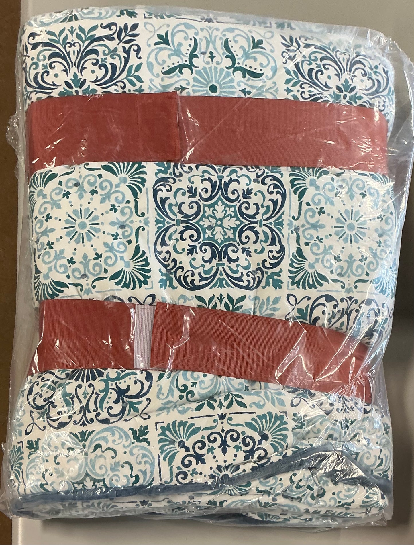 Jenny Martinez - Emma - 3-pc. Geometric Reversible Quilt Set - Blue Opal - FULL/QUEEN