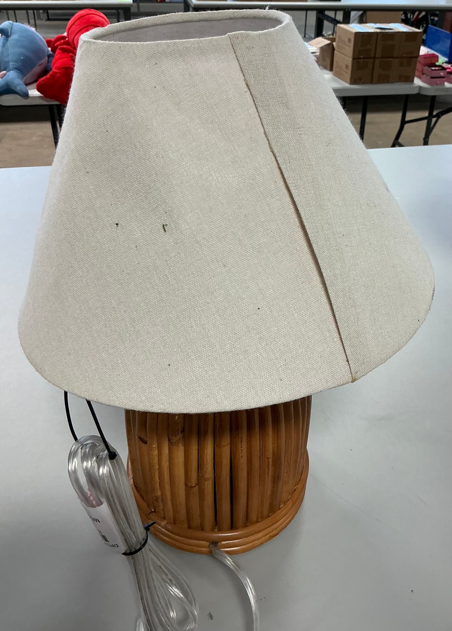 THRIFTY 70 - Woven Table Lamp - Threshold™ designed with Studio McGee - Out of Box - Damage from Shipping (see pictures) - FINAL SALE- NO RETURNS - AS IS- FOR PICKUP ONLY