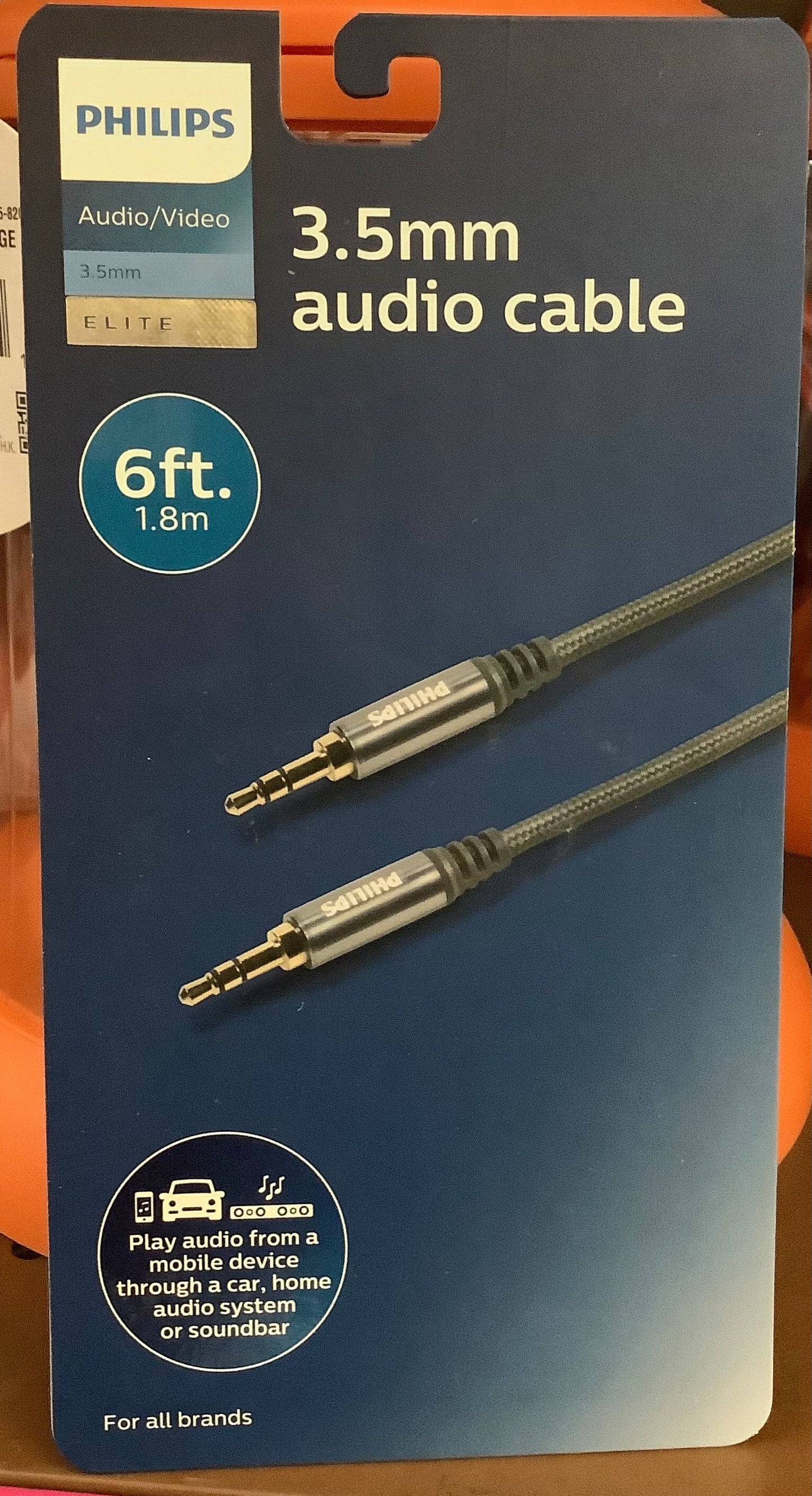 Philips 3.5mm Audio Cable 6ft