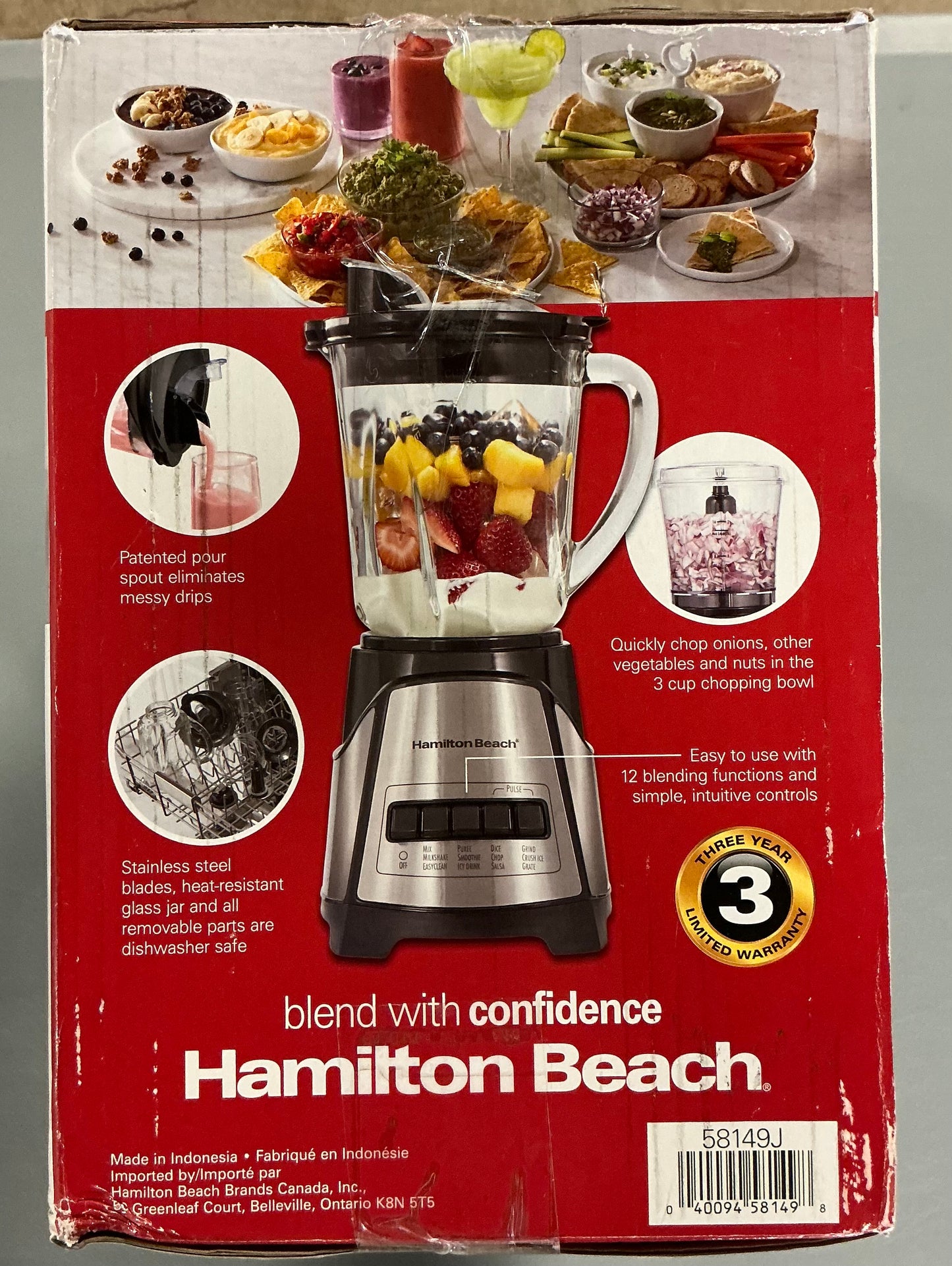 THRIFTY 70 - Hamilton Beach 2-in-1 Blender and Food Chopper- Open Box - USED (See Pictures)- FINAL SALE- NO RETURNS - AS IS